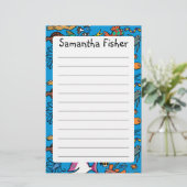 Hoeveel verschillende vissen kun je zien? briefpapier (Staand voorkant)