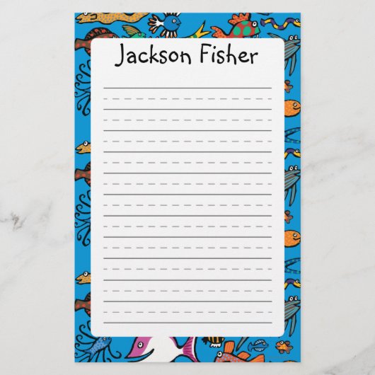 Hoeveel verschillende vissen kun je zien? briefpapier (Voorkant)