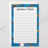 Hoeveel verschillende vissen kun je zien? briefpapier (Voorkant / Achterkant)