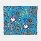 Hoeveel verschillende vissen kun je zien? fleece deken (Voorkant (Horizontaal))