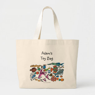Hoeveel verschillende vissen kun je zien? grote tote bag