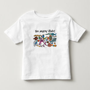 Hoeveel verschillende vissen kun je zien? kinder shirts
