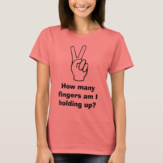 Hoeveel vingers hou ik vast? t-shirt (Voorkant)
