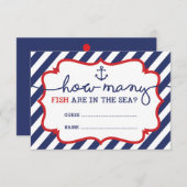 Hoeveel vissen zijn in het Zee Baby shower spel Informatiekaartje (Voorkant / Achterkant)