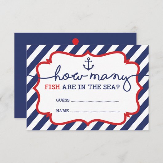 Hoeveel vissen zijn in het Zee Baby shower spel Informatiekaartje (Voorkant / Achterkant)