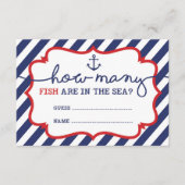 Hoeveel vissen zijn in het Zee Baby shower spel Informatiekaartje (Voorkant)