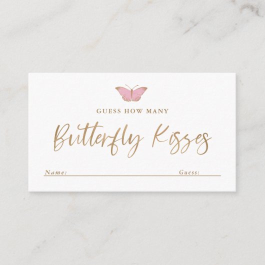 Hoeveel vlinder kisses Baby shower spel Kaart (Voorkant)