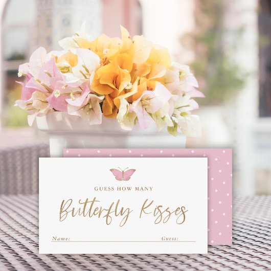 Hoeveel vlinder kisses Baby shower spel Kaart
