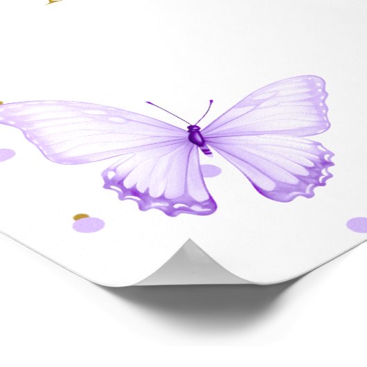 Hoeveel vlinder kisses Baby shower spel Poster (Hoek)