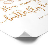 Hoeveel vlinderkussen baby shower poster (Hoek)