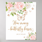 Hoeveel vlinderkussen baby shower poster (Voorkant)