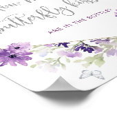 Hoeveel vlinderkussen baby shower poster (Hoek)