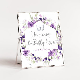 Hoeveel vlinderkussen baby shower poster