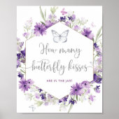 Hoeveel vlinderkussen baby shower poster (Voorkant)