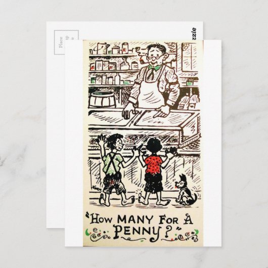 Hoeveel voor een cent? briefkaart (Voorkant / Achterkant)