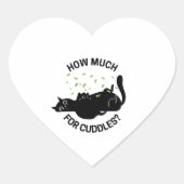 Hoeveel voor knuffels? Grappige zwarte kat sticker (Voorkant)