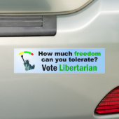 Hoeveel vrijheid? bumpersticker (Op auto)