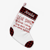 Hoeveel weet je al grappige brief aan de kerstman kleine kerstsok (Voorkant (Hangend))