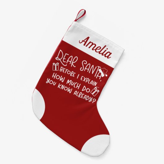 Hoeveel weet je al Schattige grappig Kleine Kerstsok (Voorkant (Hangend))