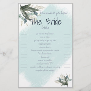 Hoeveel weet je over The Bride Trivia Card Flyer