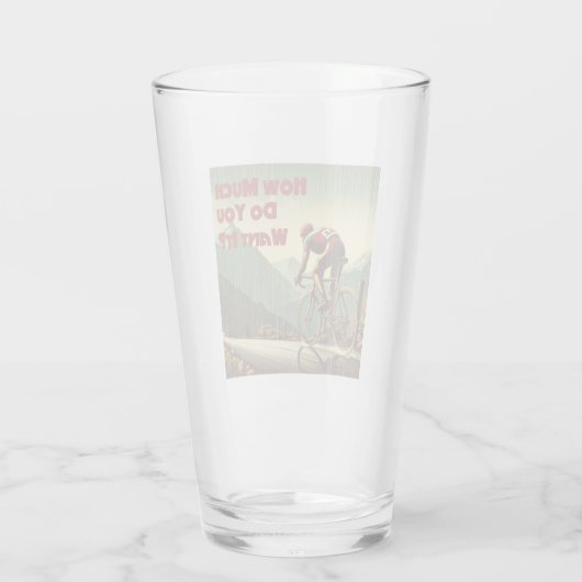 Hoeveel wil je het fietsen glas (Achterkant)