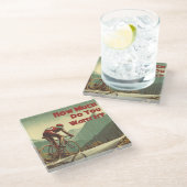 Hoeveel wil je het fietsen glazen onderzetter (Schuin)