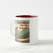 Hoeveel wil je het fietsen tweekleurige koffiemok (Voorkant links)