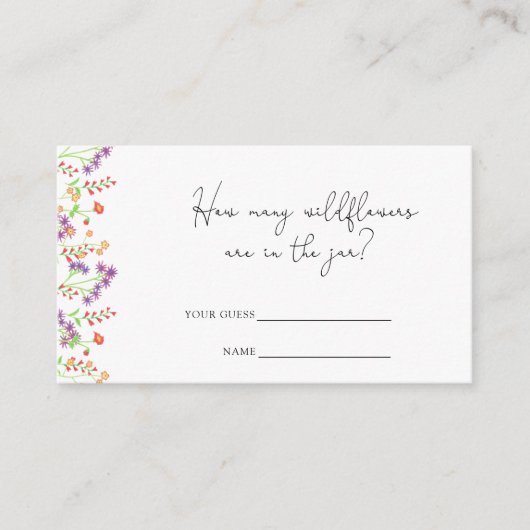 Hoeveel wilde bloemen zijn er in de pot? informatiekaartje (Voorkant)