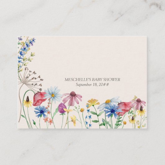 Hoeveel Wilde Zaden Baby shower gamen Kaart (Achterkant)