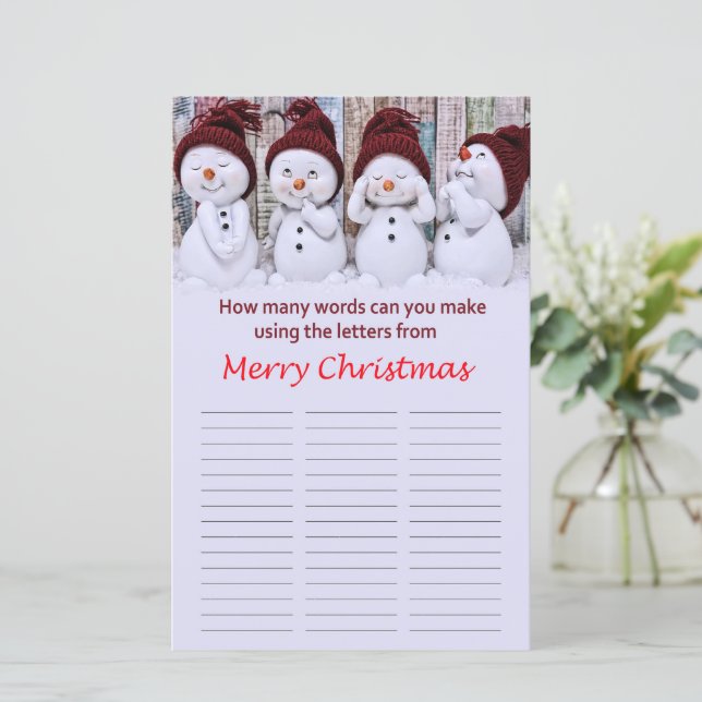 Hoeveel woorden kun je maken van Prettig Kerstfees (Staand voorkant)