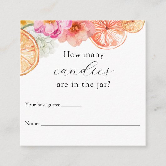 Hoeveel zitten er in het Jar Shower Game? Informatiekaartje (Voorkant)