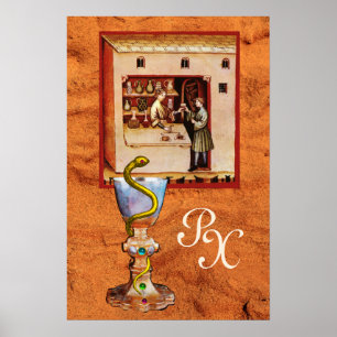 HOEVEELHEID HYGEIA-MONOGRAM, Antiek apotheek Poster