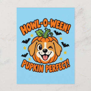 Hoeweengsjabloon Perfecte Cute Hond Halloween T-Sh Briefkaart
