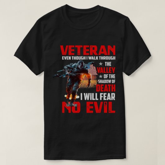 Hoewel ik door de veteraan van de Militaire loop l T-shirt (Design voorkant)