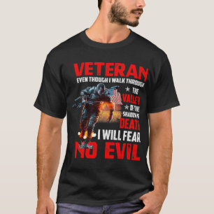 Hoewel ik door de veteraan van de Militaire loop l T-shirt