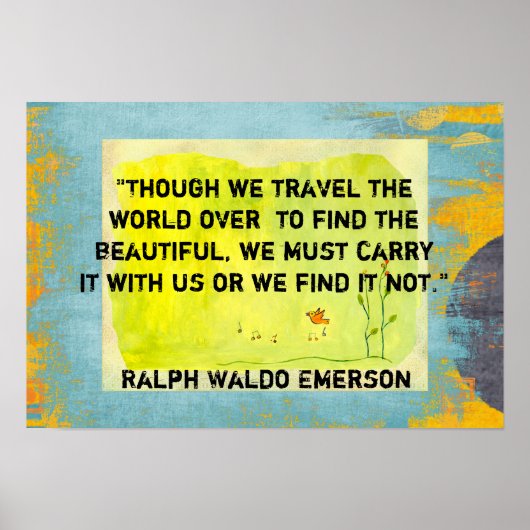 hoewel we de wereld reizen poster (Voorkant)