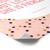 Hoewel ze klein is, is ze bruin roze goud poster (Hoek)