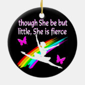 HOEWEL ZE KLEIN IS, IS ZE FEL DANSERSONTWERP KERAMISCH ORNAMENT (Achterkant)