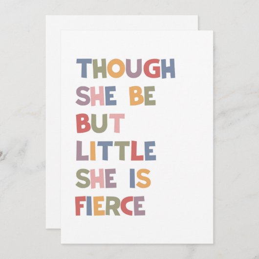 Hoewel ze klein is, is ze fel feestdagenkaart (Voorkant / Achterkant)