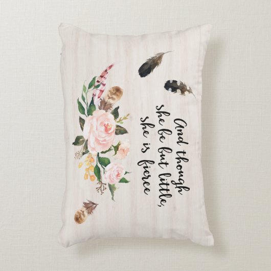 Hoewel ze maar klein is, is ze bruin accent kussen (Voorkant(Verticaal))