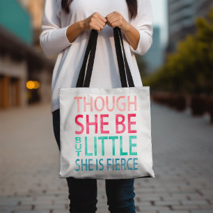 Hoewel ze maar klein is, is ze bruin tote bag