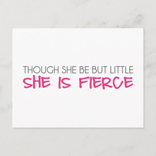 Hoewel ze maar klein is, is ze brutaal briefkaart (Voorkant)