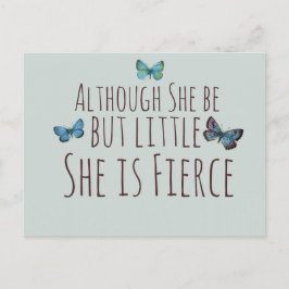 Hoewel ze maar klein is, is ze hevig briefkaart