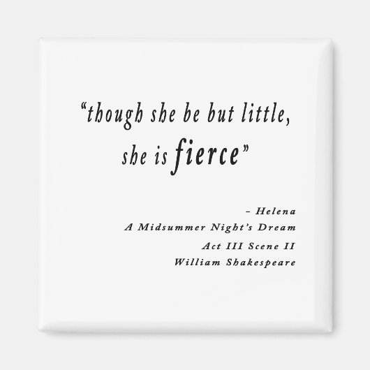 "Hoewel ze maar klein is, is ze hevig." Citaat Magneet (Voorkant)