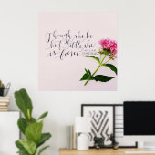 "Hoewel ze maar klein is, is ze hevig." Poster (Thuiskantoor)