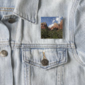 Hof van de Aartsvaders II in Zion National Park Vierkante Button 5,1 Cm (In situ)