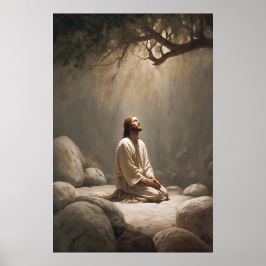 Hof van Gethsemane Jezus Biddend Jezus Christelijk Poster (Voorkant)