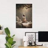 Hof van Gethsemane Jezus Biddend Jezus Christelijk Poster (Thuiskantoor)