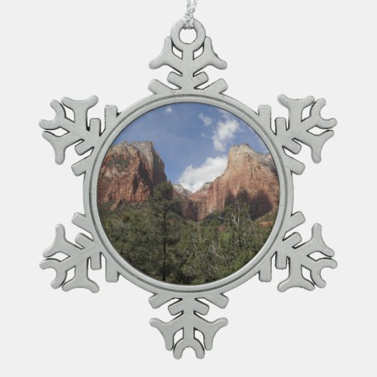 Hof van Patriarchen II in het Nationaal Park Zion Tin Sneeuwvlok Ornament (Voorkant)