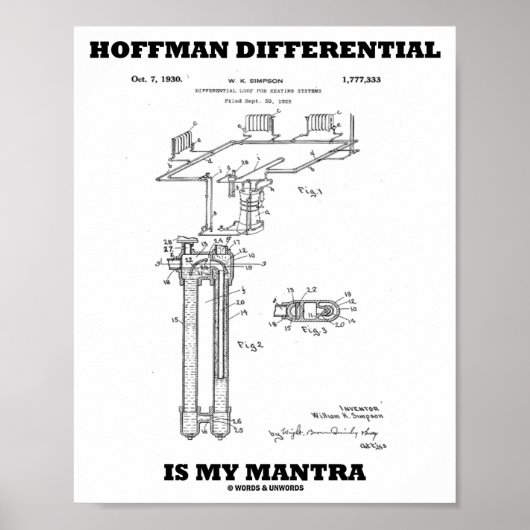 Hoffman Differential is mijn mantra US Patent Desi Poster (Voorkant)